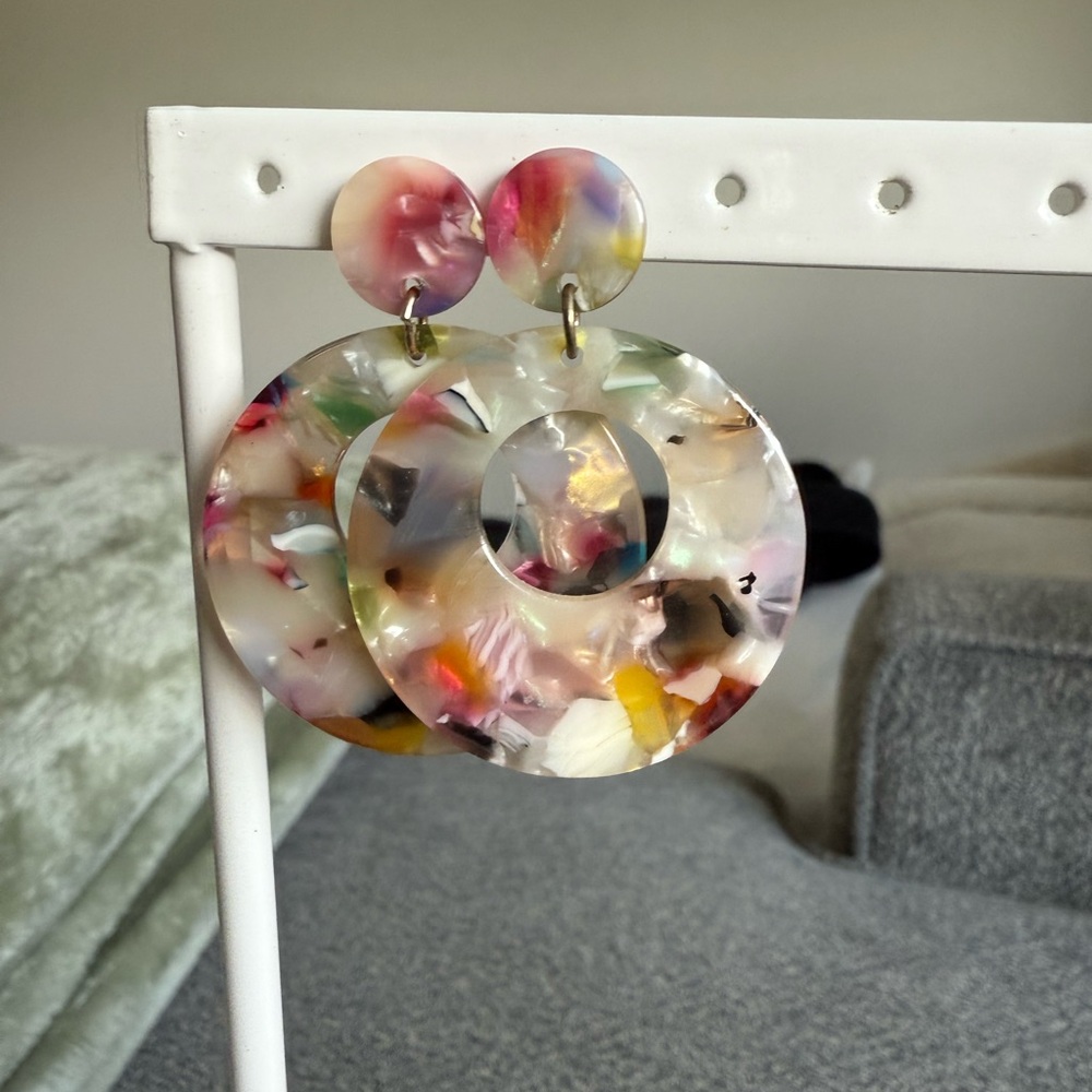 Colorful Acrylic Hoop Earrings